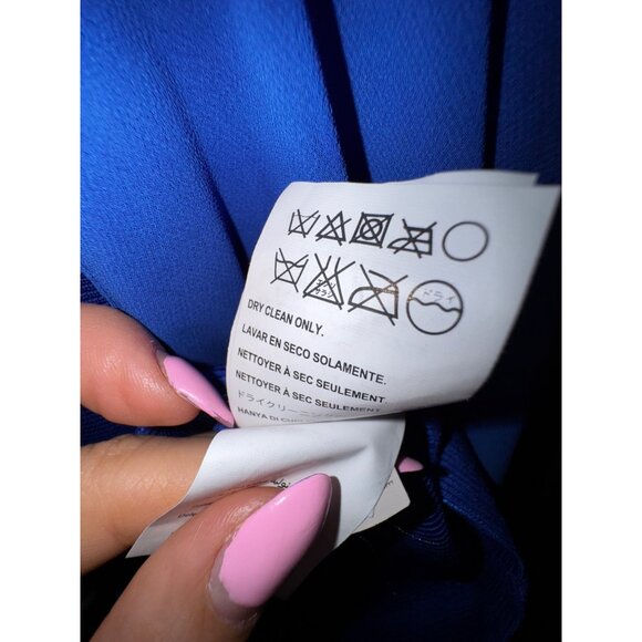 Bebe‎ Royal Blue Mesh Cutout High Low Cocktail Dress Small Sexy Classic Y2K Cute - Picture 6 of 6